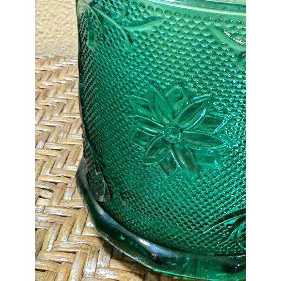 Vintage Tiara Indiana Glass Green Spruce Canister with Lid 7.5" Tall - Picture 5 of 8